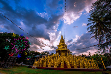 background of religious tourist sites(Pa Sawang Boon)in Kaeng Khoi District,Saraburi Province,behind the foothills is the cool weather,with many people go to practiceDharma during the weekend,Thailand