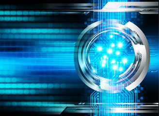 blue eye cyber circuit future technology concept background