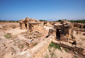 Wall Mural - The ruins of  Saranta Kolones castle. Paphos Archaeological Park. Cyprus