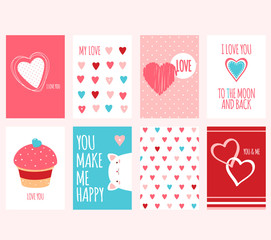 Wall Mural - Set of Valentine's day banners