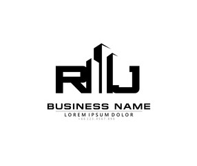 Wall Mural - R J RJ Initial building logo concept