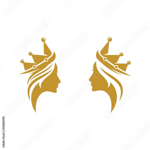 Crown Logo Template vector icon Poster Mural XXL