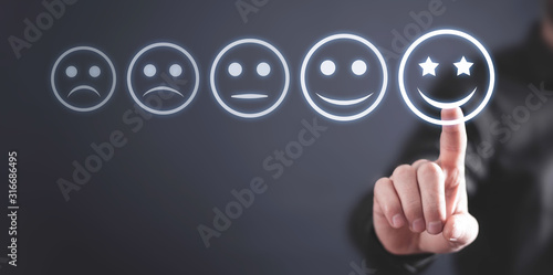 Cuadros en Lienzo Businessman pressing excellent smiley