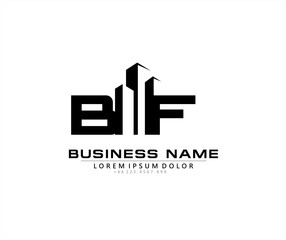 Wall Mural - B F BF Initial building logo concept