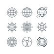 © Arif Arisandi - Set of global network icon design isolated on white background. Vector illustration