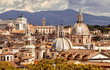 Skyline of Rome, Italy. Rome architecture and landmark, cityscape. Panorama of the ancient city of Rome, Italy.