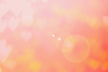 Wall Mural - Blurred background of Valentine's day concept. Pink Valentines Day Card. Pastel color tone soft have gradient pattern. Multicolor white pink, orange and red hearts blur wallpaper in love bright sexy..