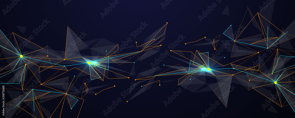 abstract blue technology network concept vector background Stock Vector ...