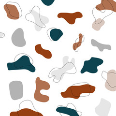Poster - abstract background seamless patterns. doodle objects. hand drawn different shapes. abstract modern 
