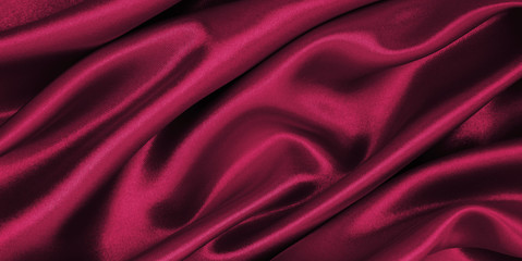 Wall Mural - Smooth elegant pink silk or satin luxury cloth texture as abstract background. Luxurious valentines day background design