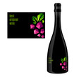 Label design for a bottle of wine with abstract bunch of grapes. Vector illustration.