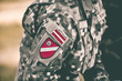 Identification signs on the uniform of the Latvian Army