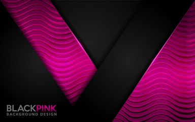 Wall Mural - black and pink background combine with shinny textured effect.