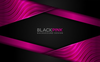 Wall Mural - black and pink background combine with shinny textured effect.