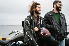 Photo Of Bearded Joyful Men Bikers Smiling And Talking