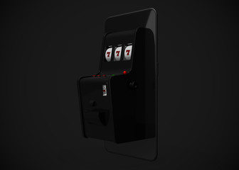 Slot Machine Online Mobile Casino Retro Style 777 One Arm Gambit 3D Render