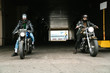 © Drobot Dean - Photo of bearded brutal men bikers on bikes wearing helmets