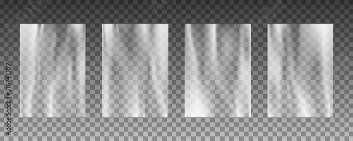 Cuadros en Lienzo Set of transparent plastic warp background textures.