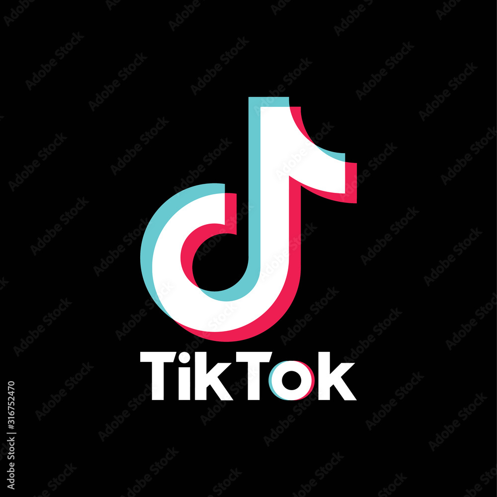 Vector de Stock Tictok editorial logo . Tic tok editorial logo.Tic tok  vector | Adobe Stock, image size:1000x1000