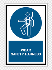 Wall Mural - Wear Safety Harness Symbol Sign Isolate on transparent Background,Vector Illustration