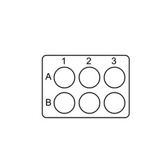Wall Mural - 6 well plate outline icon. clipart image isolated on white background