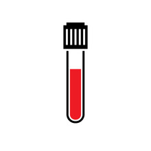 Blood Test Tube Glyph Icon. Clipart Image Isolated On White Background