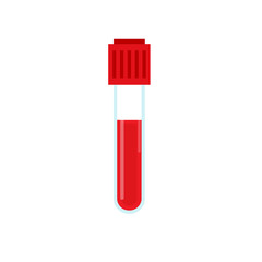 Wall Mural - Blood test tube icon. Clipart image isolated on white background