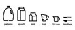 Kitchen measurement icon set. Clipart image isolated on white background