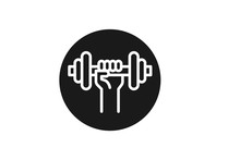 Hand Grasping Dumbbell Icon Vector 