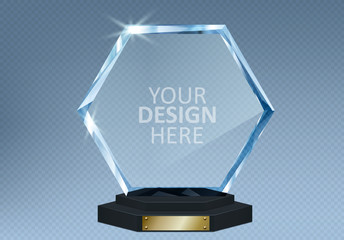 transparent trophy, award and winner cup. trophy and award prize, sport cup transparent realistic, v