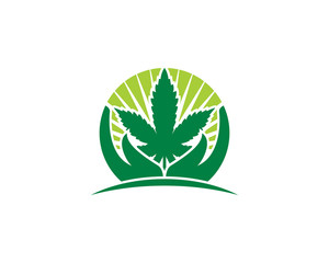 Sticker - HandFul Cannabis Leaf Logo Design Template 001.cdr