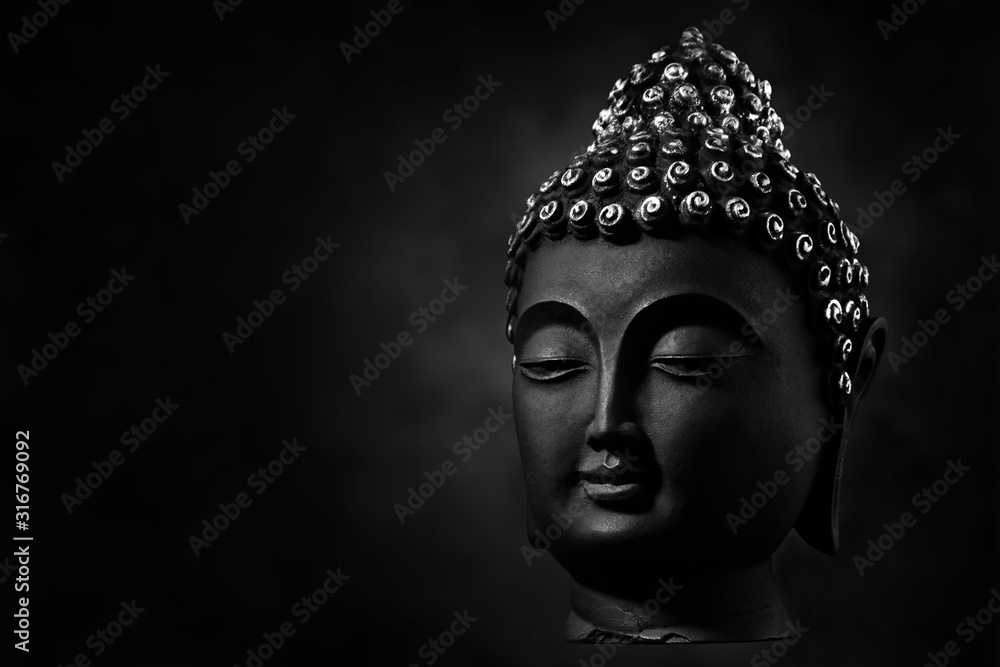 face of buddha, the pioneer or founder of Buddhism - obrazy, fototapety, plakaty 