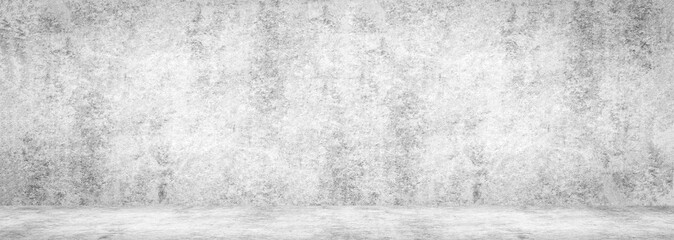 Blank concrete wide dark wall texture background.Wide Concrete with floor panorama for Composing.