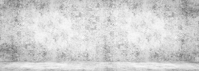 Blank concrete wide dark wall texture background.Wide Concrete with floor panorama for Composing.