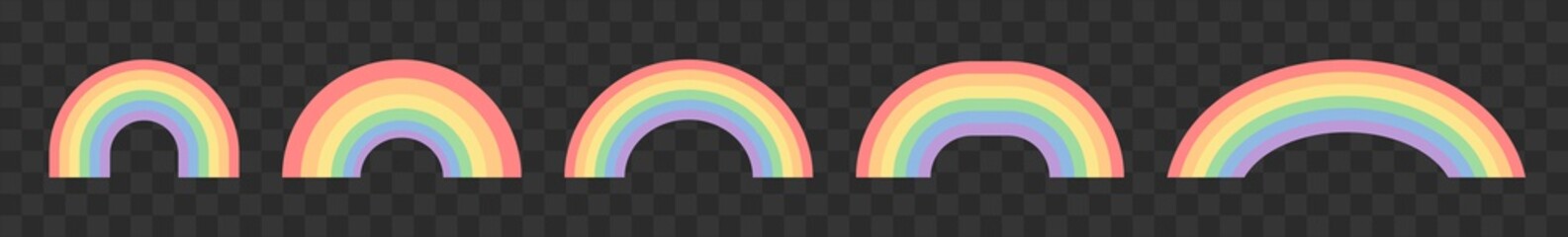 Wall Mural - rainbow icon colors | rainbows | peace symbol | weather logo | happy sign | isolated transparent | v