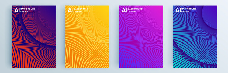 Wall Mural - Modern abstract covers set, minimal covers design. Colorful geometric background, vector illustration.