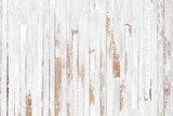 Fototapeta  - White painted wood texture seamless rusty grunge background, Scratched white paint on planks of wood wall.
