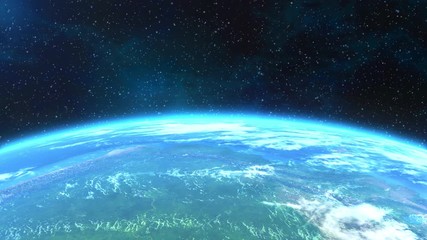 Wall Mural - horizontal close-up view of the earth. elements of this 3d animation were furnished by nasa.