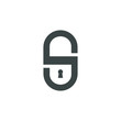 logo letter s security. design combination of a letter and padlock into one unique and simple logo. gray texture. white isolated. for company and graphic design. modern template. vector illustration