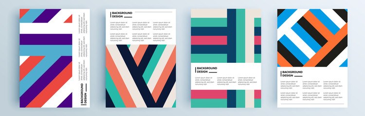 Modern abstract covers set, minimal covers design. Colorful geometric background, vector illustration.