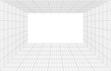 Fototapeta  - room perspective with thin and bold grid