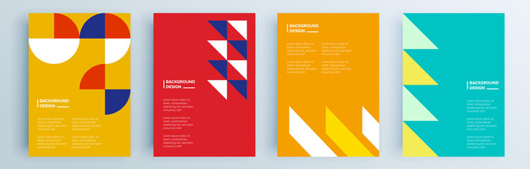 Modern abstract covers set, minimal covers design. Colorful geometric background, vector illustration.