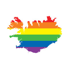 Iceland LGBTQ gay pride flag map