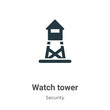 Watch tower glyph icon vector on white background. Flat vector watch tower icon symbol sign from modern security collection for mobile concept and web apps design.