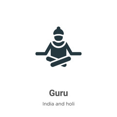 guru glyph icon vector on white background. flat vector guru icon symbol sign from modern india coll