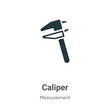 Caliper glyph icon vector on white background. Flat vector caliper icon symbol sign from modern measurement collection for mobile concept and web apps design.