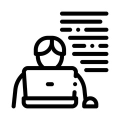 Poster - Writer Laptop Icon Vector. Outline Writer Laptop Sign. Isolated Contour Symbol Illustration