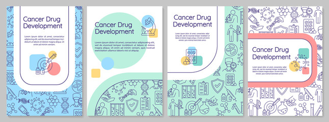 cancer drug development brochure template. pharmacology. oncology treatment. flyer, booklet, leaflet