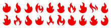 Fire Icons For Design. Concept Flame, Fire, Icon, Vector Illustration In Flat Style