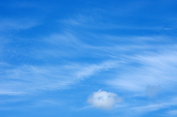 White clouds in blue sky